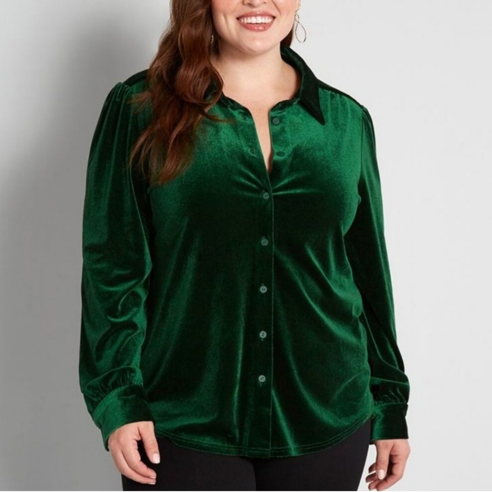 Green Velvet Modcloth Top